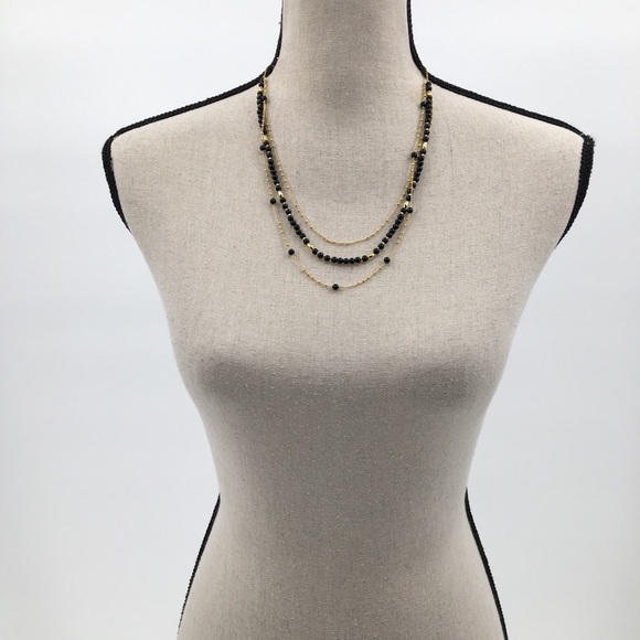 gorjana 18k gold plated onyx layered necklace - Picture 2 of 8